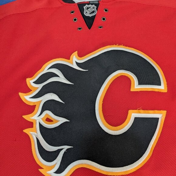 Reebok Men Calgary Flames NHL Authentic Pro Breakaway Hockey Home Jersey Size S - Picture 10 of 10